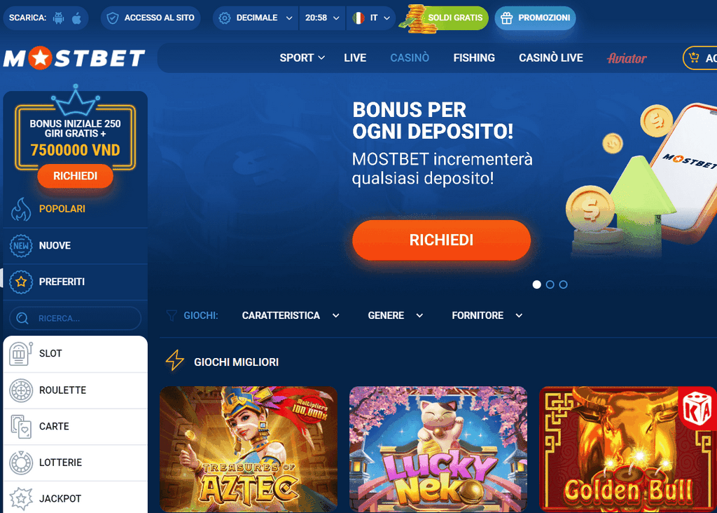 Официальный сайт Mostbet